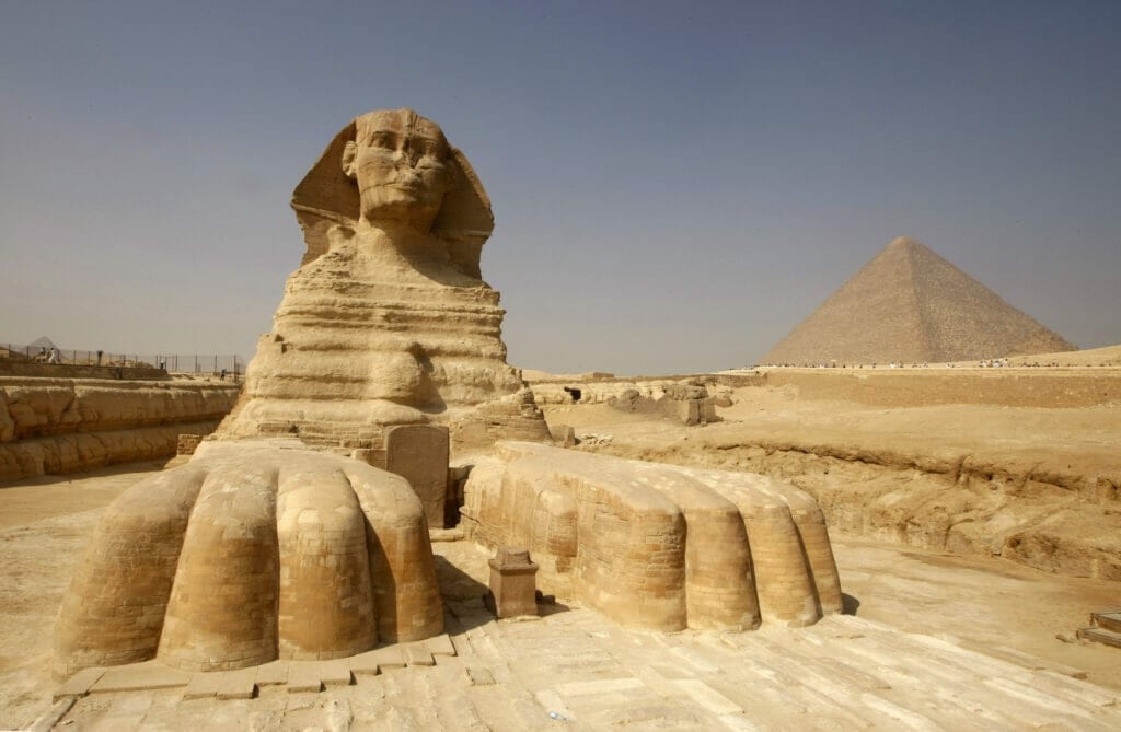 The Sphinx of Giza and the Pyramid of Giza in Egypt