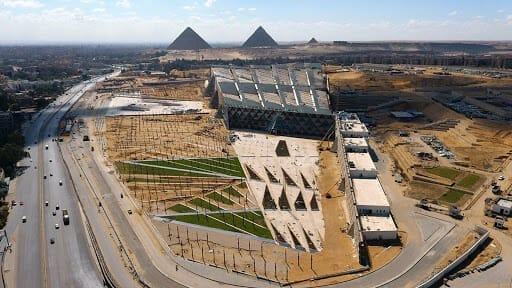 The New Grand Egypt Museum and The Pyramids